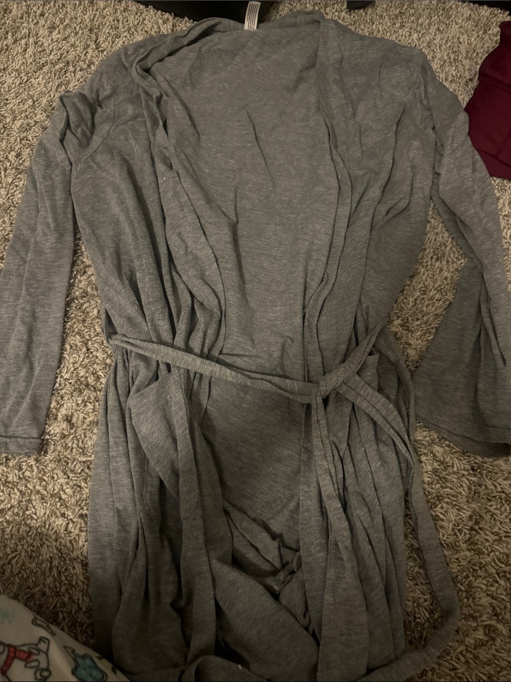 Gilligan & O'Malley Heather Gray Long Sleeve Robe